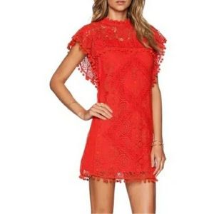 Tularosa Lace Crochet Dress Cayenne Red